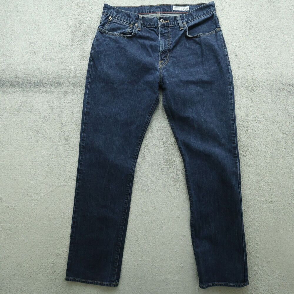 Cremieux Premium Jeans Men 34x32 Blue Denim Dark Wash Straight Leg Comfort